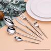 Stainless Steel 304 Western Cutlery Set: Knife, Fork, Spoon, Dessert Spoon, Fruit Fork for Restaurant, Hotel, Home