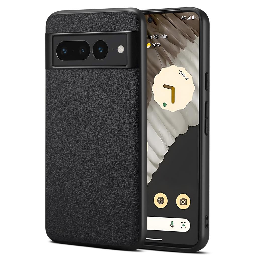 For Google Pixel 7 Pro 5G Case Calf Texture Anti-Scratch PU Leather Phone Back Cover