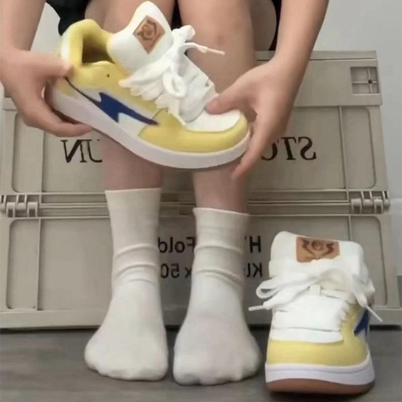 Zhao Ruth Yellow Lightning Bread Shoes Women's New Spring and Autumn Versatile Casual Sports Skateboard Shoes Women's Shoes