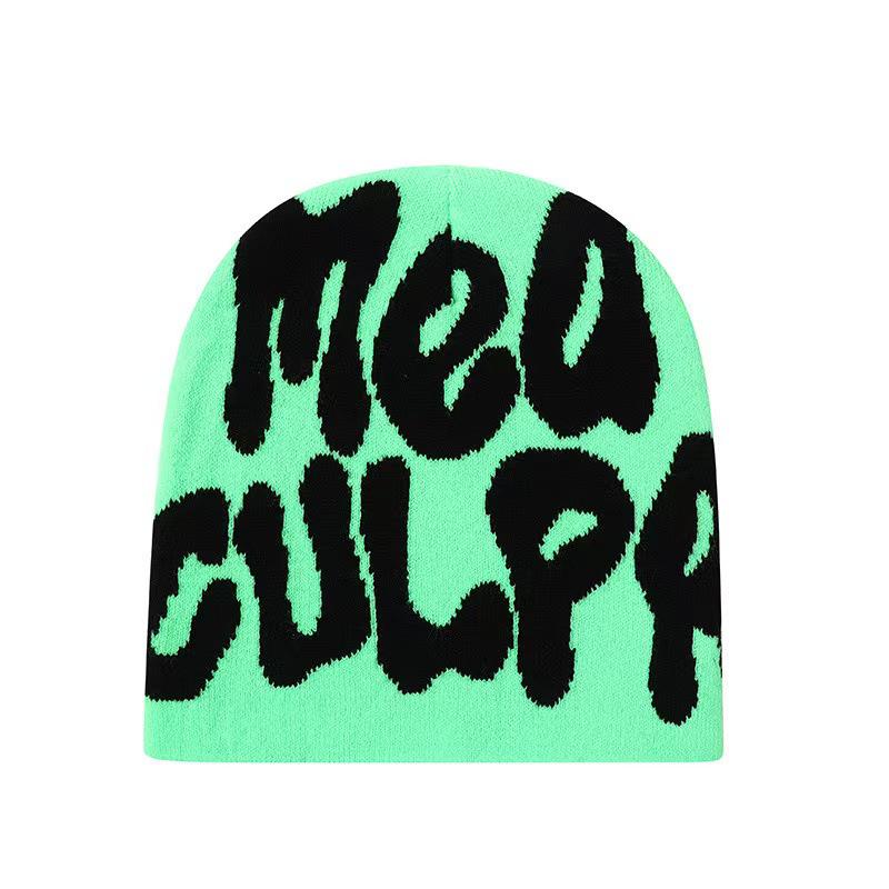 European and American Trendy Letter Jacquard Beanie - Cross-Border Hot-Selling Pullover Knit Hat