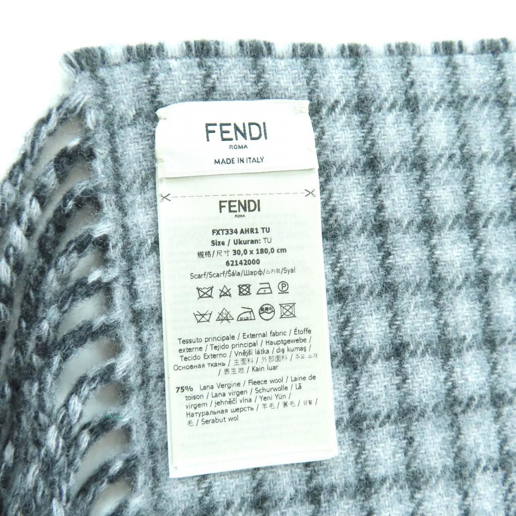 Excellent FENDI Scarf Charcoal gray wool Women FXT334 Used