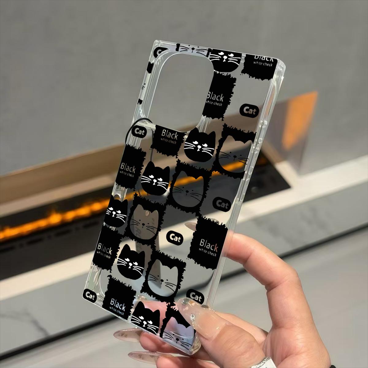 

Transparent Square Back Tube Case Casing Protection For iPhone 11 14 Pro Max 15 Plus 12 13 16 ProMax Anti-Oxygen,CAT PUZZLE Pattern iphone 11 ProMax