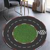 1pz Tappeto Rotondo Divertente con Disegno di Pista Circolare da Corsa, Tappetino Antiscivolo per Soggiorno, Camera da Letto, Bagno, Decorazione per Casa Vacanze