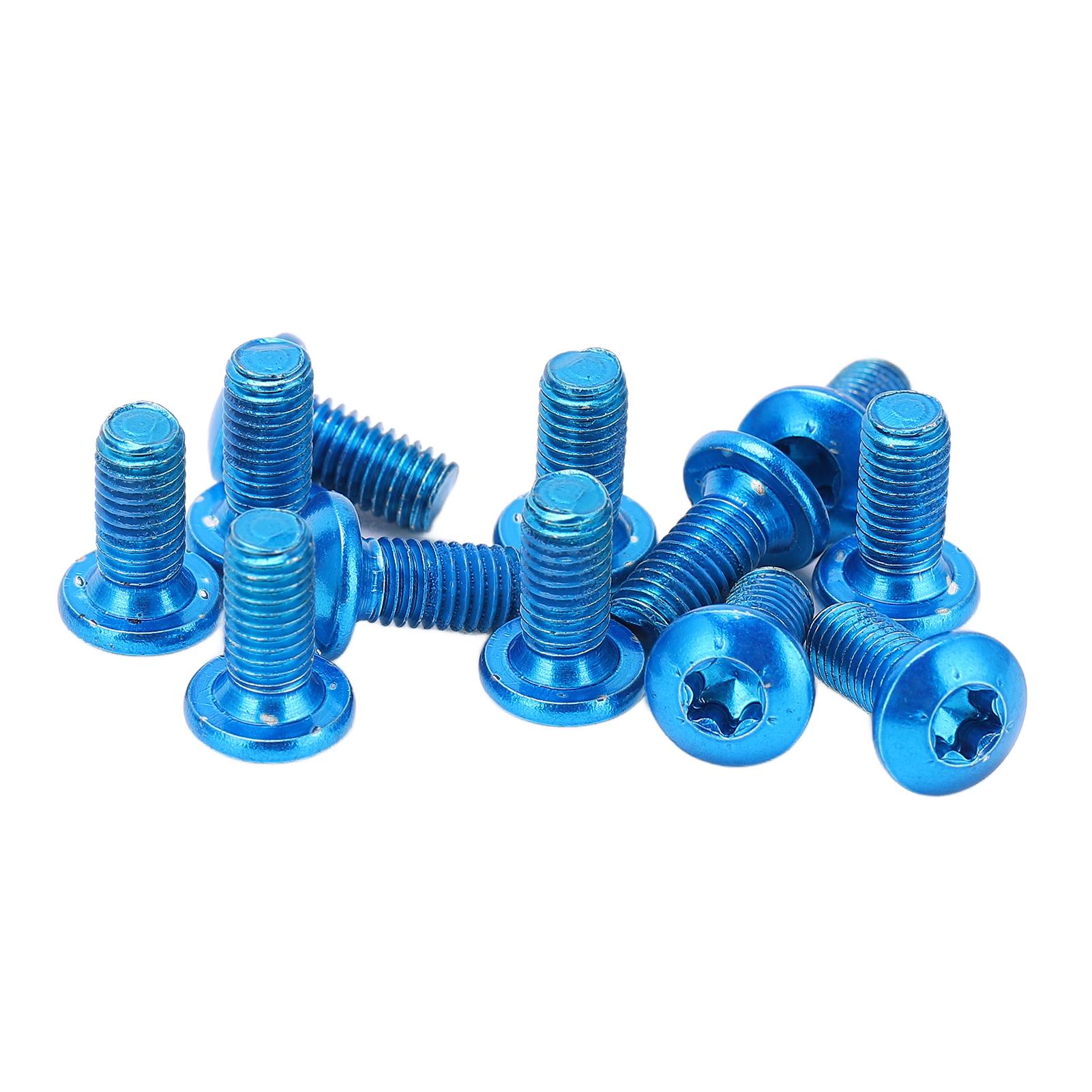 

12 шт. Болты ротора дискового тормоза горного велосипеда из легированной стали, винт тормозного диска велосипеда T25 M5x10 мм, болты, синие синий