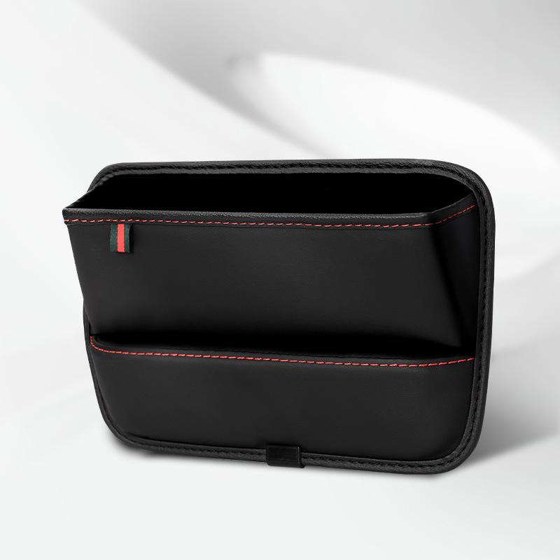 Car Front Seat Gap Filler Car Interior Accessories Portable Storage Box With Cup Holder PU Leather Console Side Gap Universal