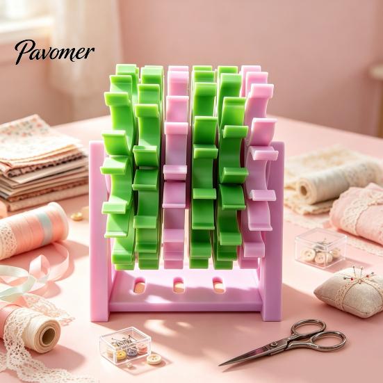 Thread Rack for Embroidery Rotating Sewing Organizer, 60 Spools Capacity 360 Degree Swivel Organizing Tool Quilting Storage Rack, Holder Room