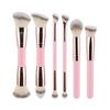 New 6 Double Head Foundation Blush Brush Eyeshadow Brush Grooming Brush Three-Color Hair Beauty Tool