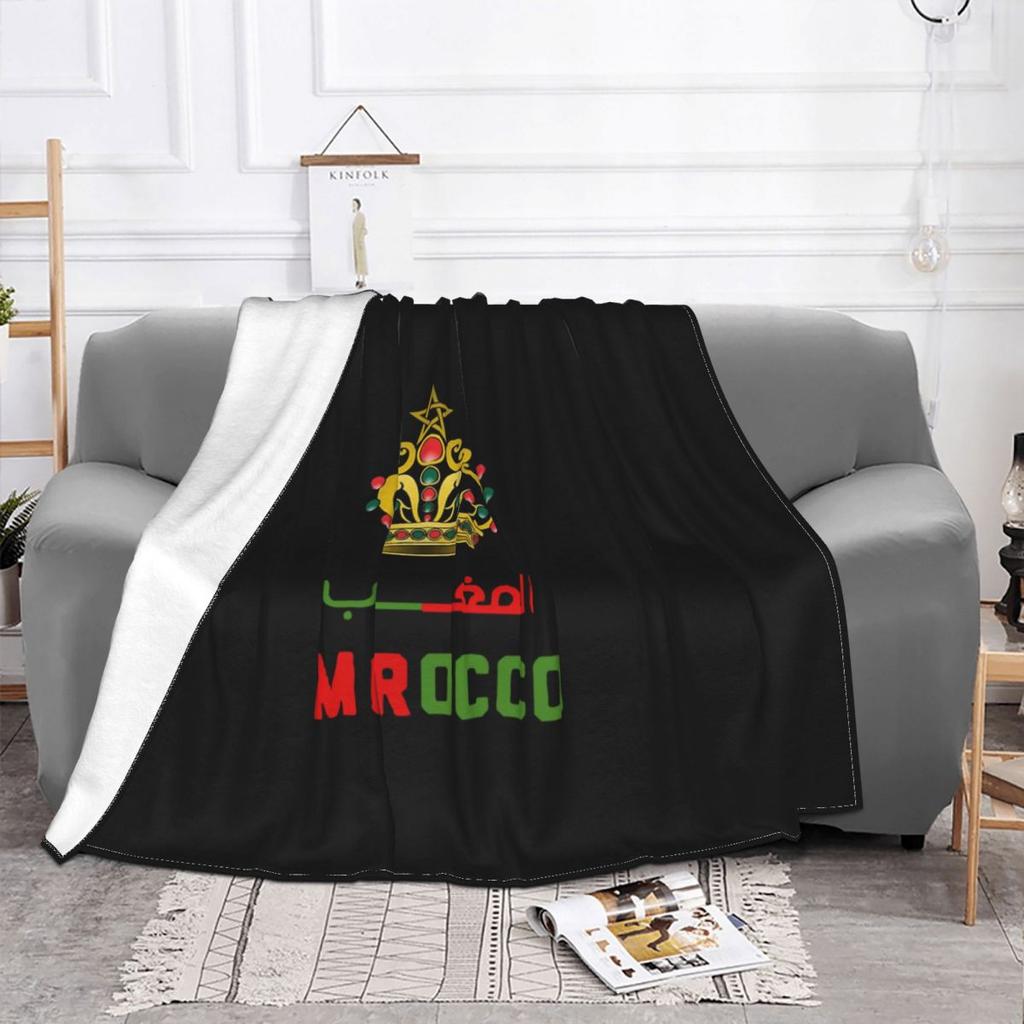 Kingdom Of Morocco Fuzzy Blanket Moroccan Flag Custom Throw Blanket for Home 125*100cm Bedspreads