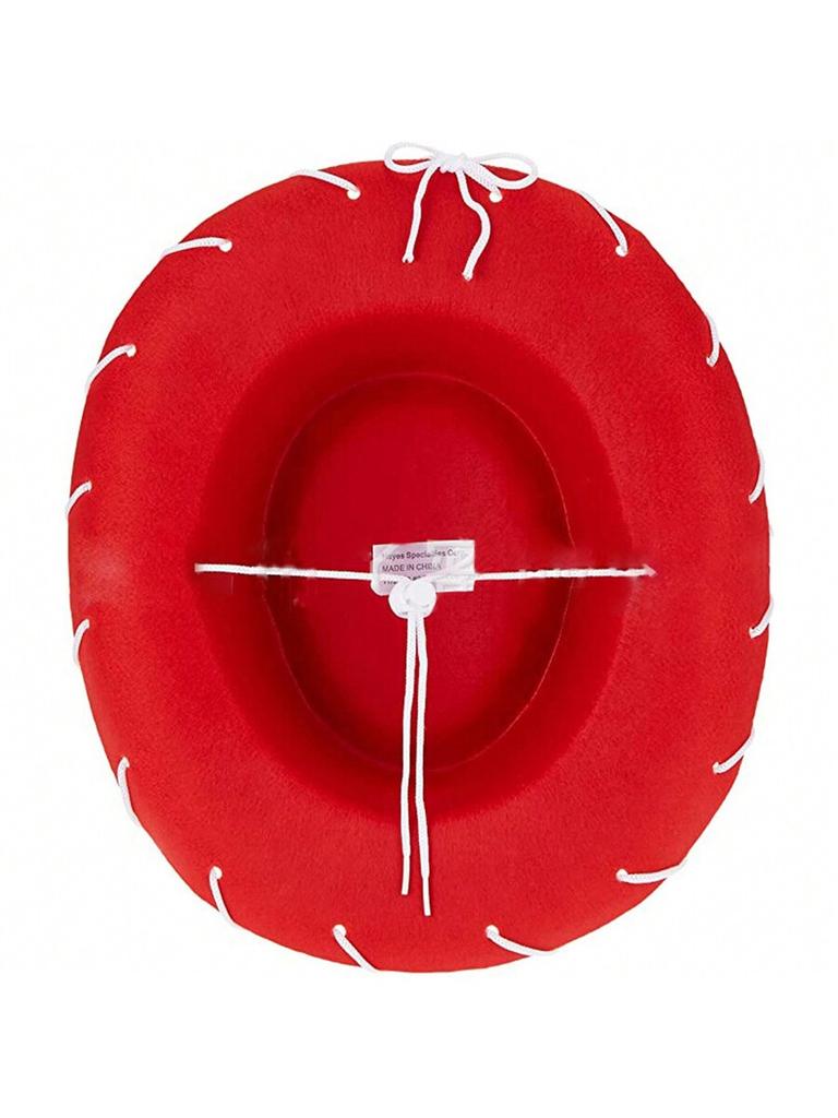 Red Adjustable Chin Strap Western Cowgirl Hat For Women Costume Party Halloween