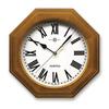 Santel Natural Wood Simple Octagonal Wall Clock Brown Japanese-made Radio-Controlled (Roman Numerals) DQL730R-BR
