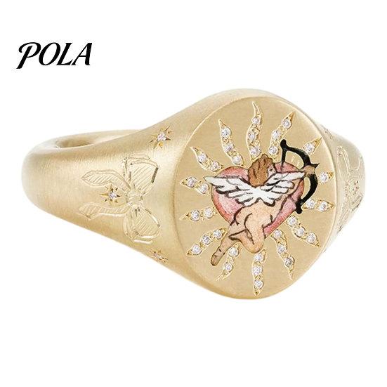 Exquisite Ring Finger Ring, Butterfly Heart Rabbit Pattern Band, Electroplated Technology for Lover Daily Wear Accessories Fine Workmanship
