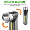 Car LED Strong Light Flashlight Portable Magnet Camping Torch 90 ° Rotatable Head Multifunctional Folding Handheld Work Lights