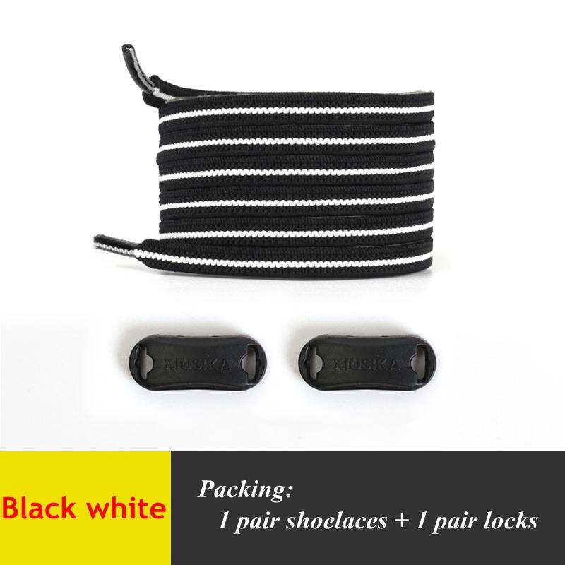 1Pair No Tie Shoelace Flats Elastic Shoe Laces Kids Adult Sneakers Shoelace Quick Lazy Laces 24 Color Buckle Strings Sports Shoe