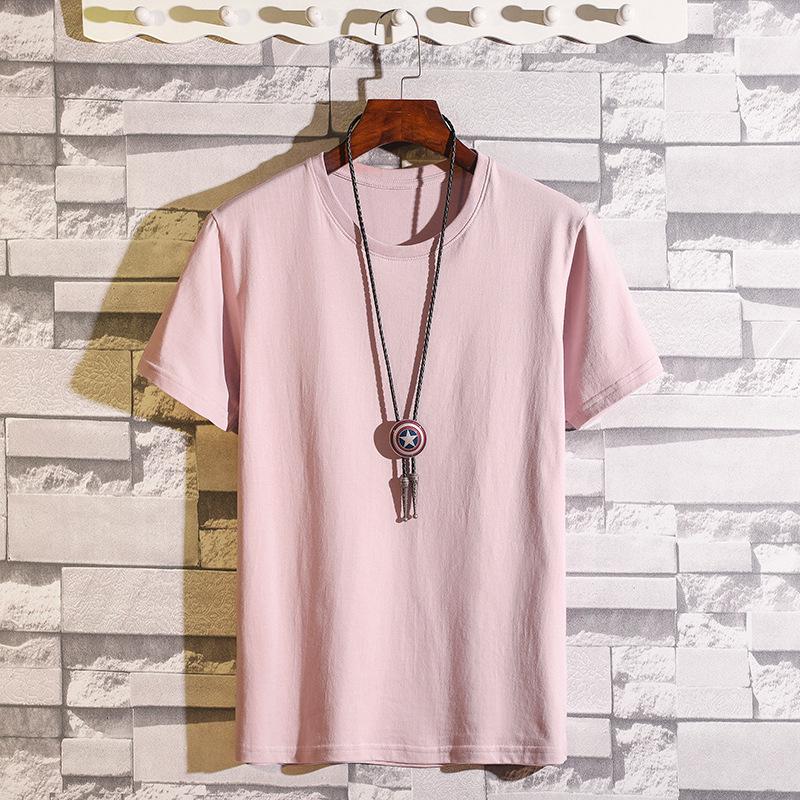 

Мужская хлопковая футболка однотонного цвета 2021 года - Настраиваемые узоры, Летняя одежда с коротким рукавом 4XL