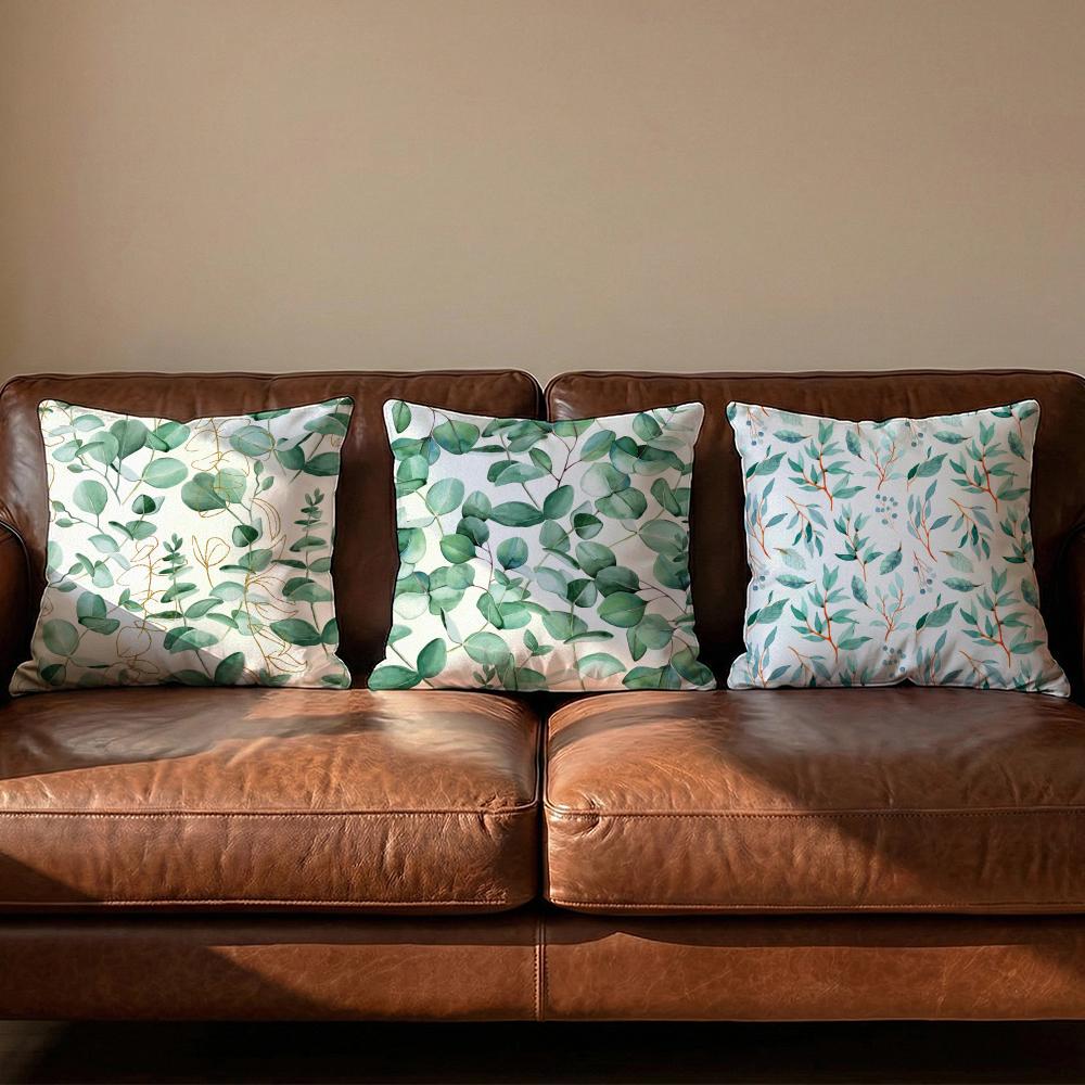 Watercolor Eucalyptus Fls Cushion Cover Soft Reversible Durable Pillow Cover MultiScene Use for Home Car Daily Comfort