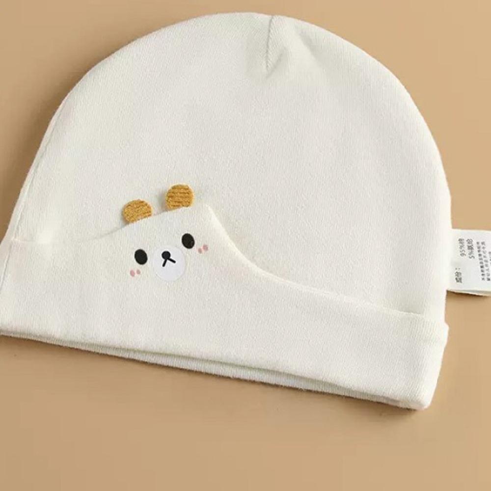 0-3 Months Baby Fetal Cap Print Infants Beanie Cap Windproof Newborn Hats  Autumn