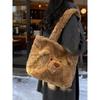 Japanese Cartoon Plush Bear Shoulder Bag With Storage For Daily Use