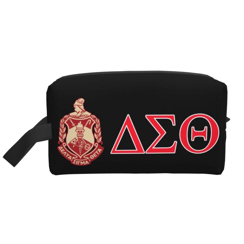 Delta Sigma Theta Sorority Print Cosmetic Bag Travel Toiletry Bags Large Capacity Waterproof Makeup Pouch Organizer for Women