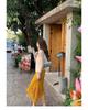 2025 Elegant Miyake Sleeveless Top & Pleated Tassel Midi Skirt Set for Women