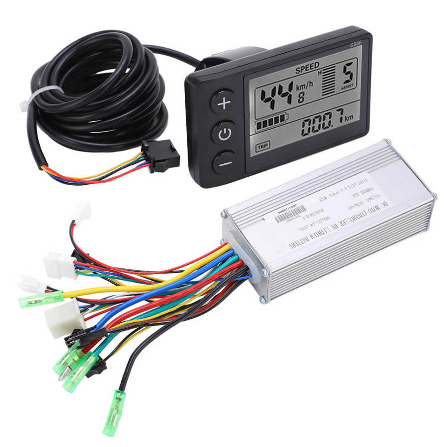36/48V 500/750W 22A 9 Tube Electric Bike Brushless Controller Kit with LCD 866 Display Meter Electric Conversion Kit
