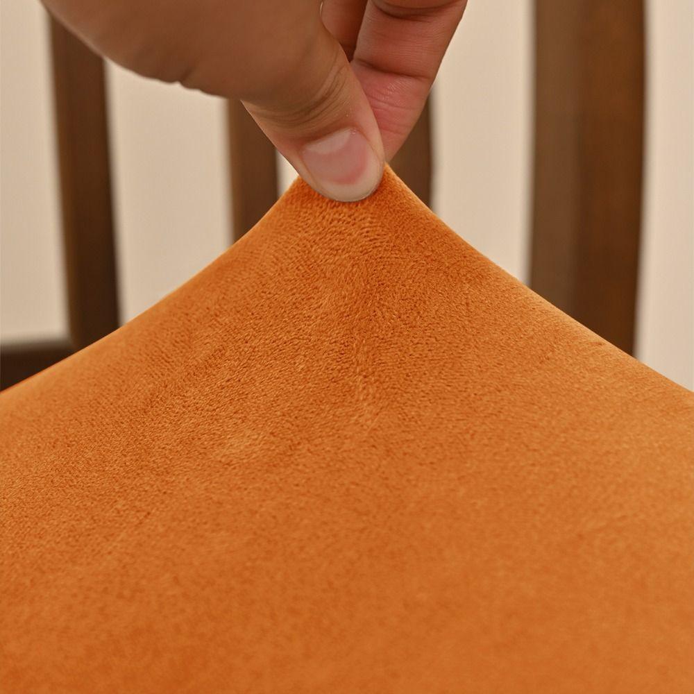Velvet Dining Chair Cover Elastic Soft Chair Cushion Cover Anti-slip Dust-proof Chairs Protector Slipcover