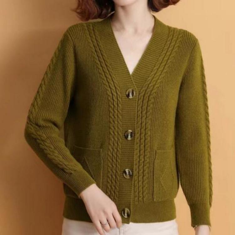 Warm Soft Fall Winter Sweater Coat Loose One Size Lady Cardigan Jacket Long Sleeve Thick Knitted Elastic Buttons Single Breasted