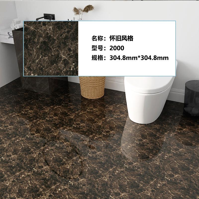 30.48x30.48cm PVC Waterproof Self-Adhesive Floor Tile, SPC Vinyl Peel and Stick for Bathroom Balcony Kitchen, Easy DIY Home