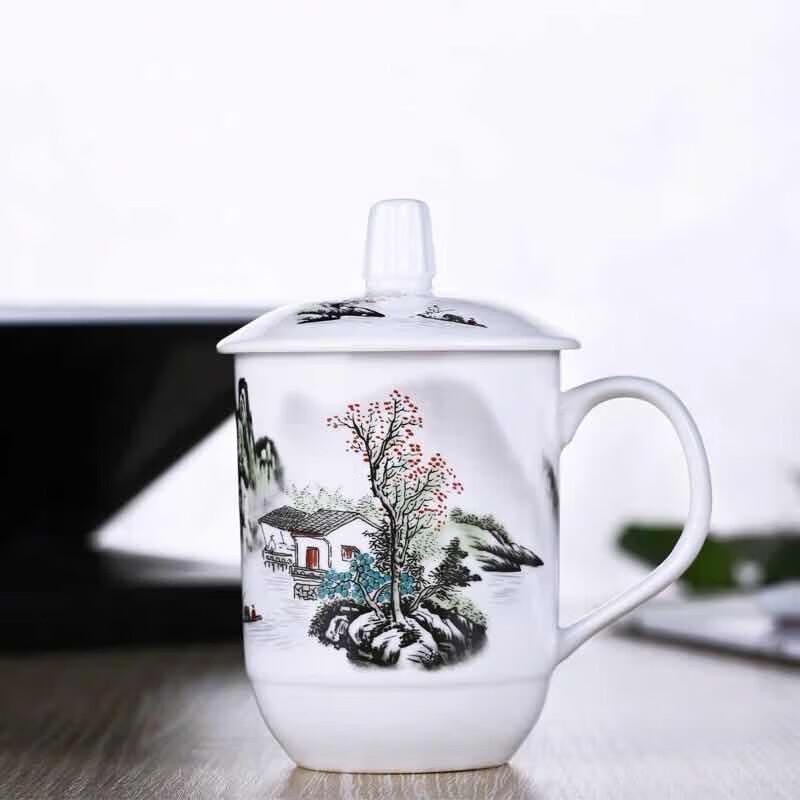 Glazed Ceramic Office Mug with Lid