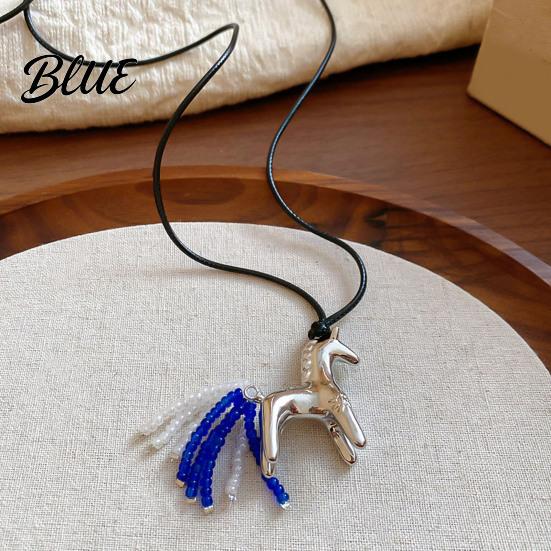 Pendant Necklace Alloy Horse Lightweight Hypoallergenic Men Women Sweater Fashion