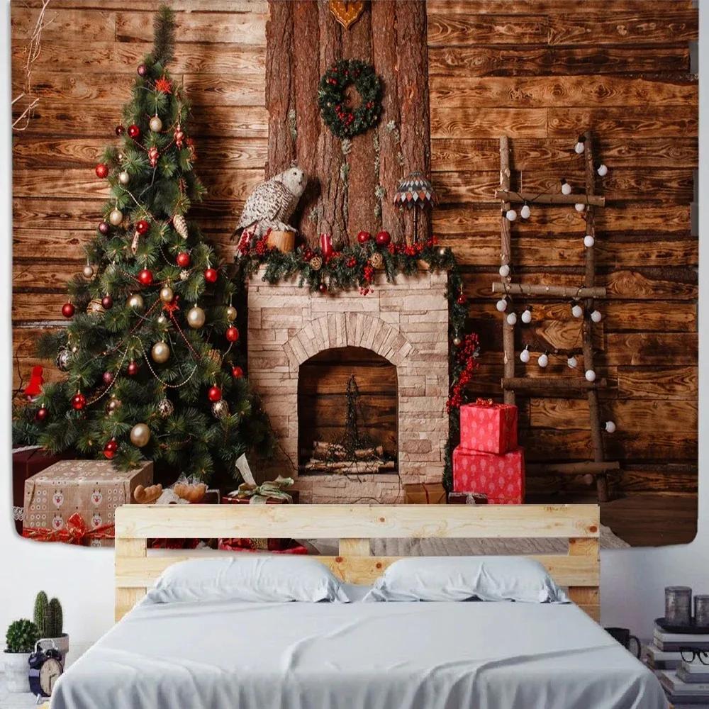 Christmas Theme Snowman Pattern Tapestry Living Room Sofa Home Decor Tapestry