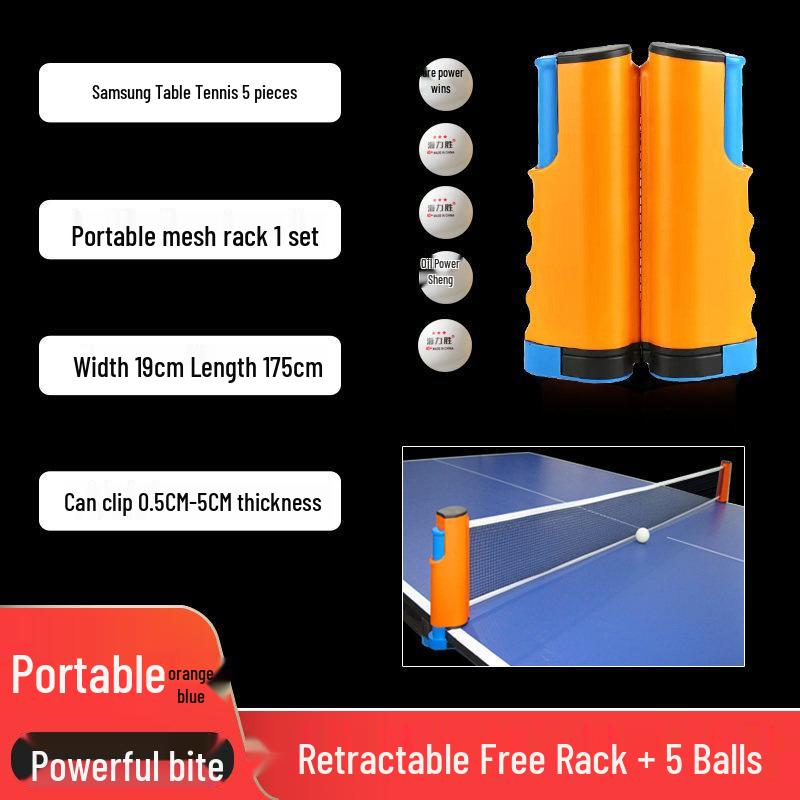 Portable Retractable Table Tennis Net with Indoor/Outdoor Stand and Net Cloth