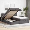 Exclusive House - Ottoman Bed Frame with Grey Mattress 180x200 Cm Faux Leather