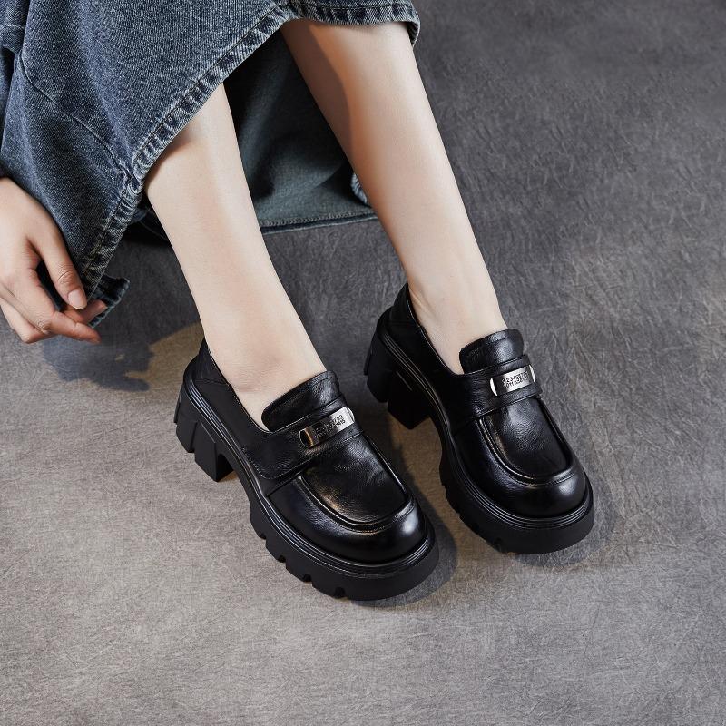 Anti-slip Thick-soled Women's Luxury Casual Leather Shoes