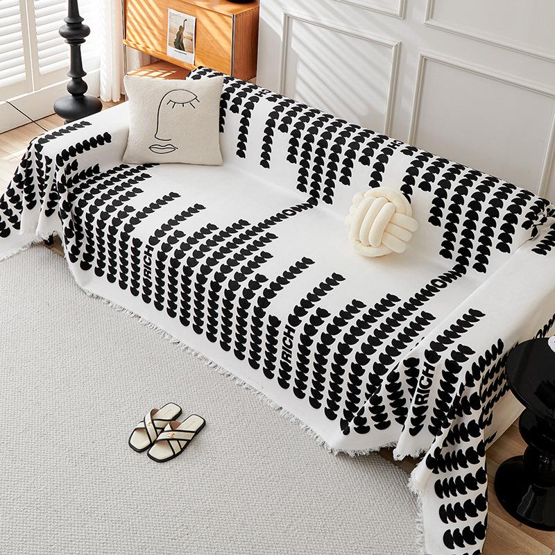 Chenille Boho Style Sofa Towel Dust-proof All-Season Universal for Living Room Camping Picnic Large Blanket Leisure Beach Towel