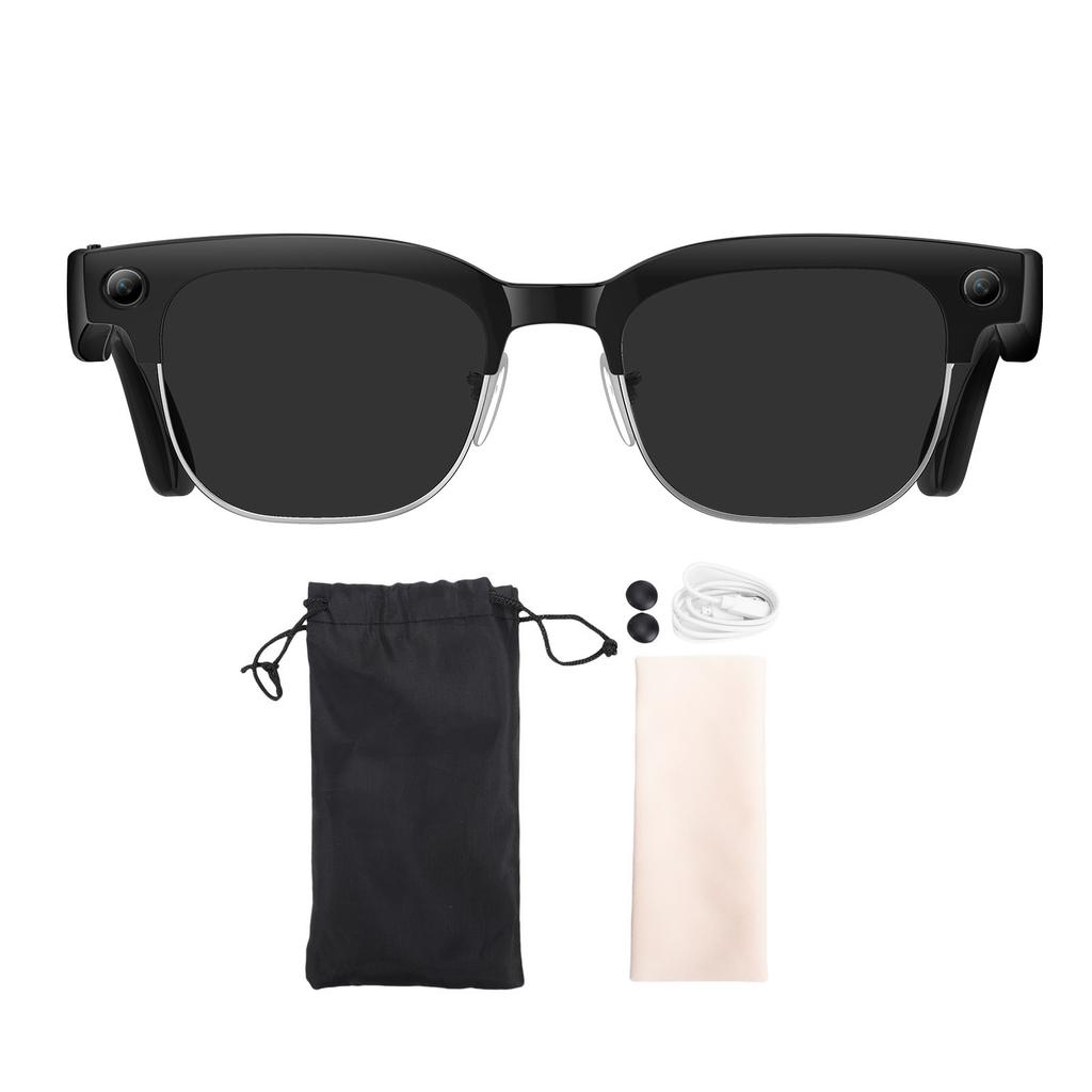 AI Smart Glasses with 8MP Camera WiFi Dual Mic Noise Reduction Music and Calls Water Proof Smart Translator Glasses for