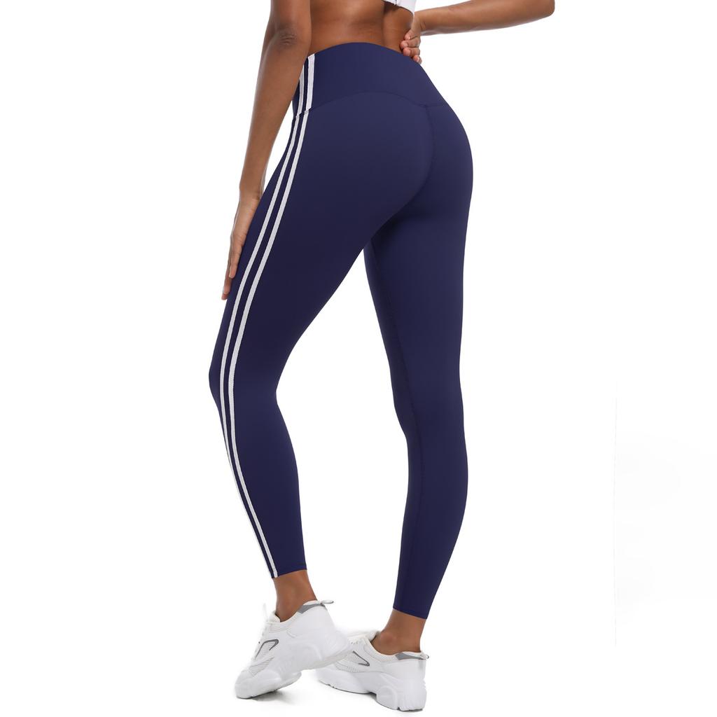 New Striped Pants For Wearing High Waisted And Slimming Sports Barbie Pants, Peach Hip Lifting Running And Fitness Yoga Pants For Women