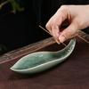 1pc,Elegant Ceramic Incense Stick Holder with Lotus Leaf and Mountain Water Design for Home and Office Decor (Without Incense)