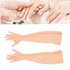 1 Pair Silicone Women Prosthesis Nail Hand Gloves Soft Full Arm Lifelike Skin Nail Hand Gloves for Postoperative Recovery