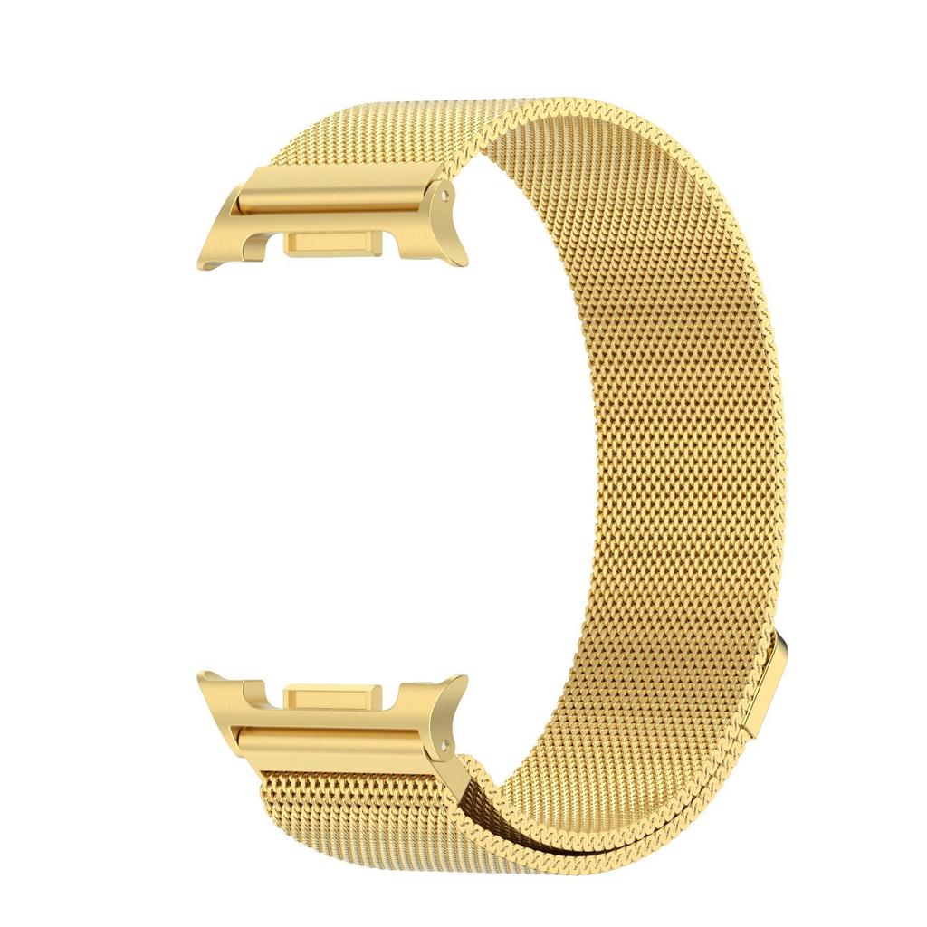 Compatible with Samsung Watch8/Ultra: Stainless Steel Milanese Magnetic Strap with Three-Bead Design and Steel End Links.