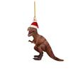 Festive Flat Dinosaur Acrylic Christmas Ornament Cheerful Vehicle Decoration Gift For All Ages