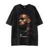 Amerikanisches Basketball Retro Ödland Feng Shui Washed T-Shirt Sternenprint Herren und Damen Mode Lässig Sport Gestapelte Oberteile Ins Trend