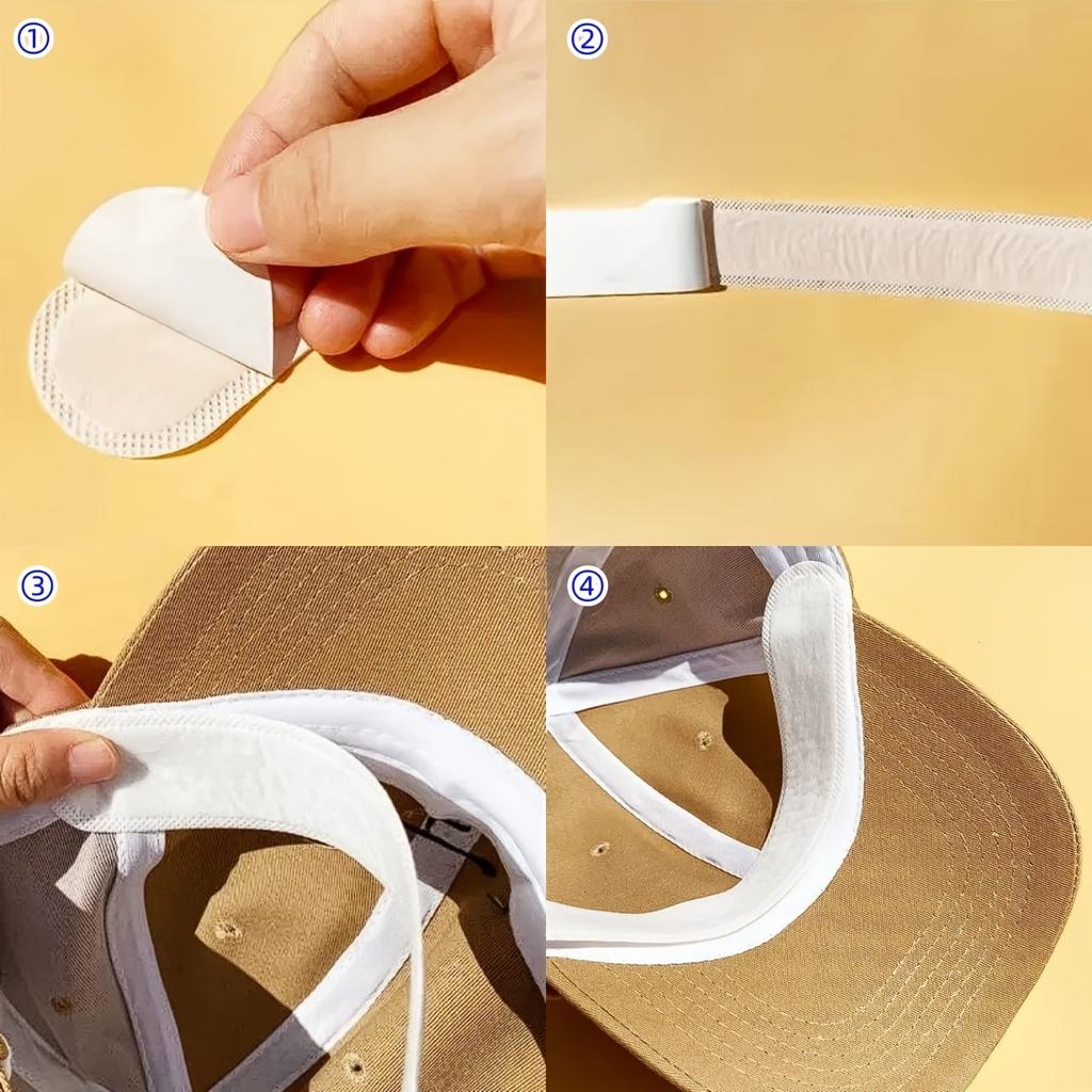 10/50/100PCS Hat Sweat Absorber Stickers Summer Cap Liner Bands Sweatband Visor Hats Size Reducer Adhesive Sweat Absorbing Pads