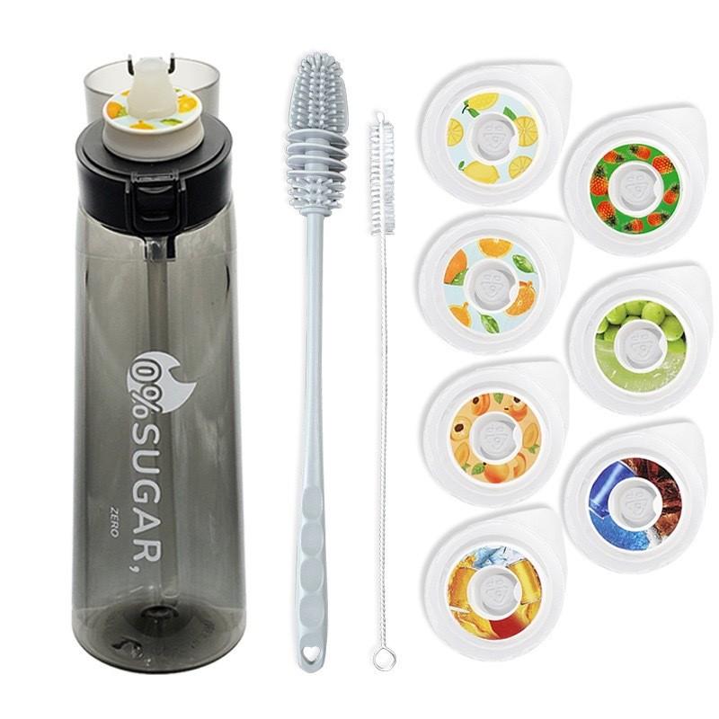 

Ароматизированная 650 мл бутылка для воды с соломинкой, кружка, бутылки с 7 ароматическими кольцами, подарки Black