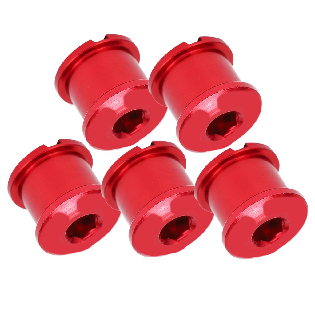 5 stk MTB Sykkel Kjedekransskrue Dobbel Kjedering Kranksett Bolt 7075 Aluminium SkiveskruerRød