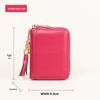 Card bag women's multi-card position wallet leather anti-theft RFID card holder zipper credit driver's license holder