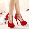 Primavera Verão Sandálias de Salto Alto Festa Vestido de Casamento Peep Toe Bombas Femininas Plataformas Sapatos Gladiador Tendência Conforto Confiante Simplicidade Sapatos