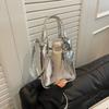 New Trend Korean PU Leather Shoulder Bag Silver Mini Small Square Bag High Quality Purses Women Lady Crossbody Bags Handbag