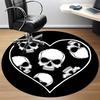 1pc Skull Heart Office Round Area Rug, Under Office Chairs Bedroom Living Room Home Decor, Room Deco