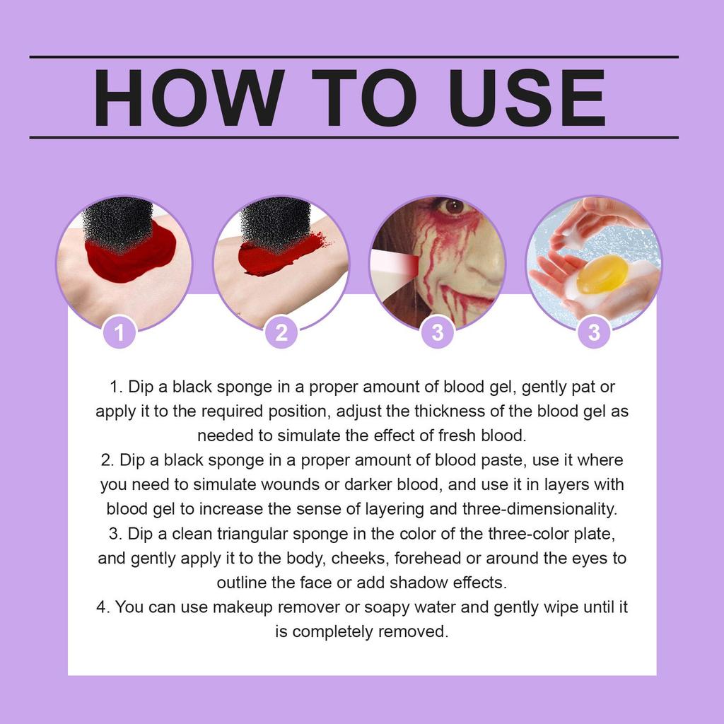 EELHOPE Vampire Cosmetic Set &Bruise Special Effects Makeup Kit & Fake Blood For Halloween Festival And Masquerade Party Looks