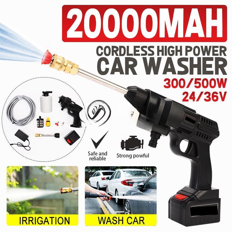 

25 В 600 Вт Электрические пистолеты для мойки автомобилей Беспроводная мойка высокого давления Пенная насадка Для ухода за автомобилем Портативный распылитель для мойки автомобилей 12V 1 x Battery